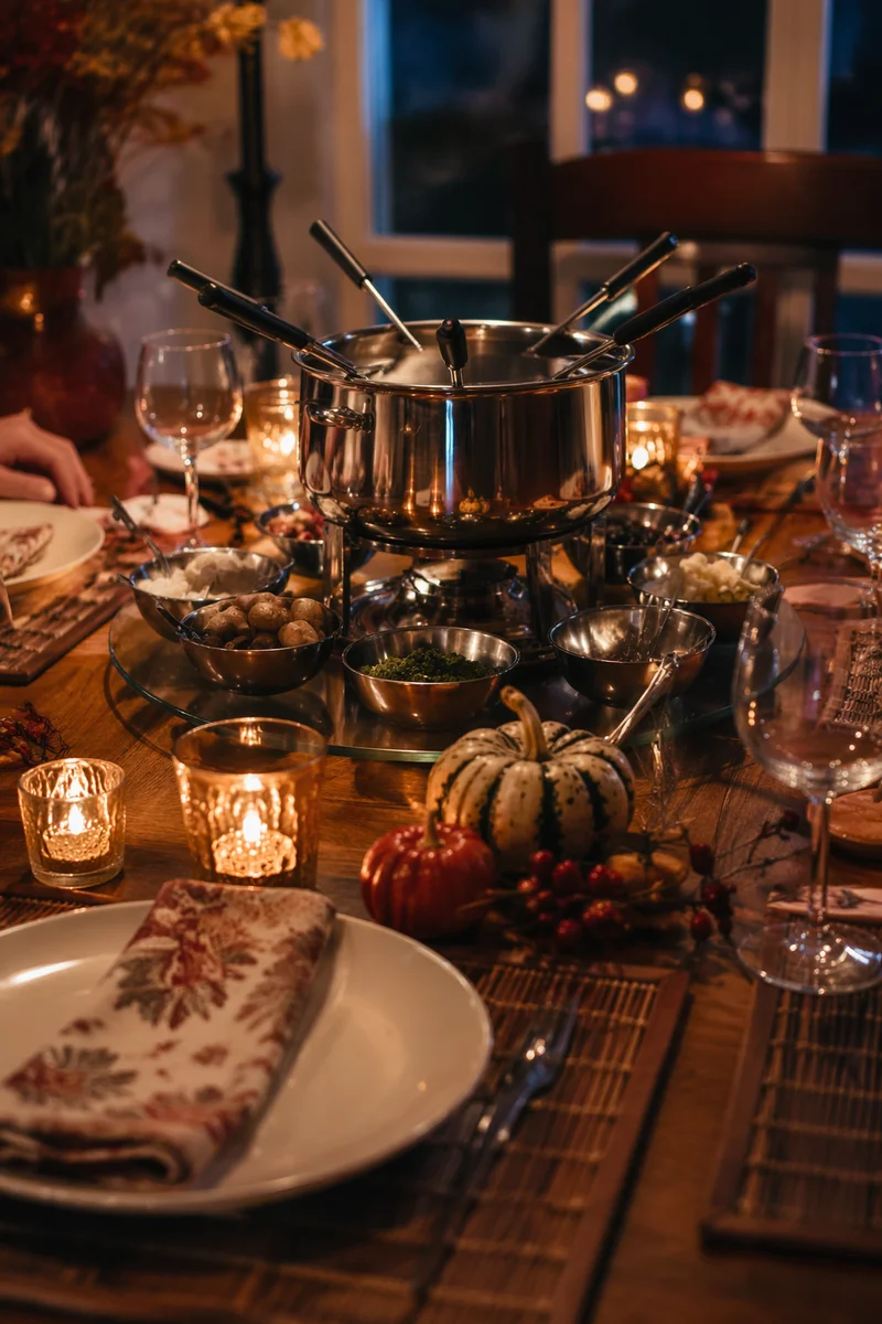 Candlelit Family Gratitude Dinner Table