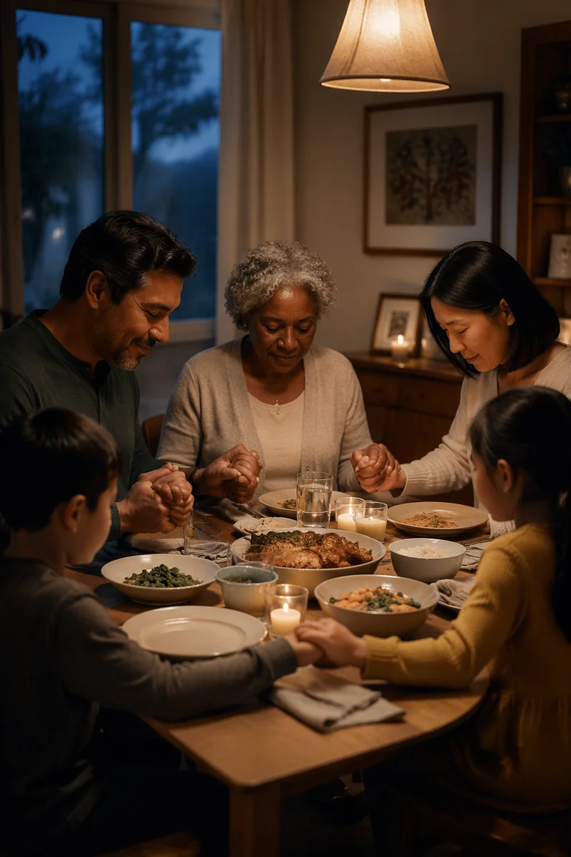 Multigenerational Family Dinner by Candlelight