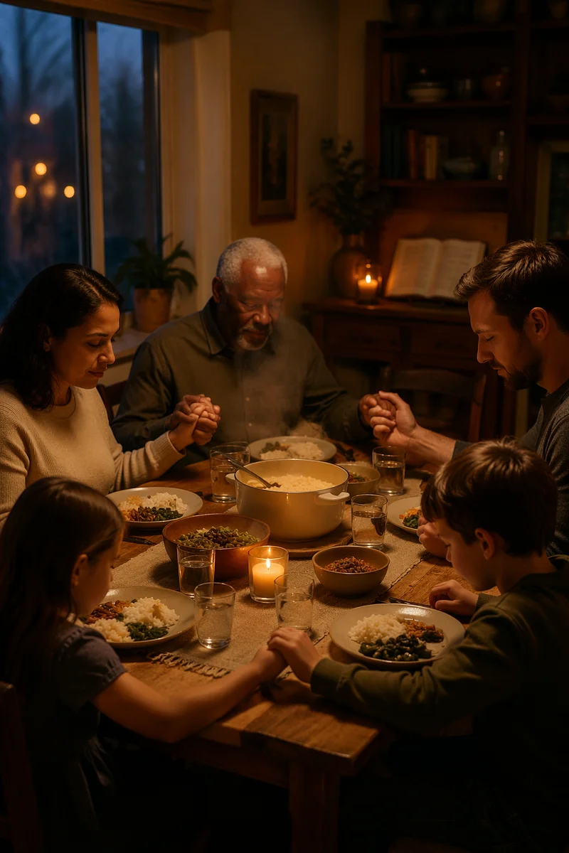 Multigenerational Family Dinner by Candlelight