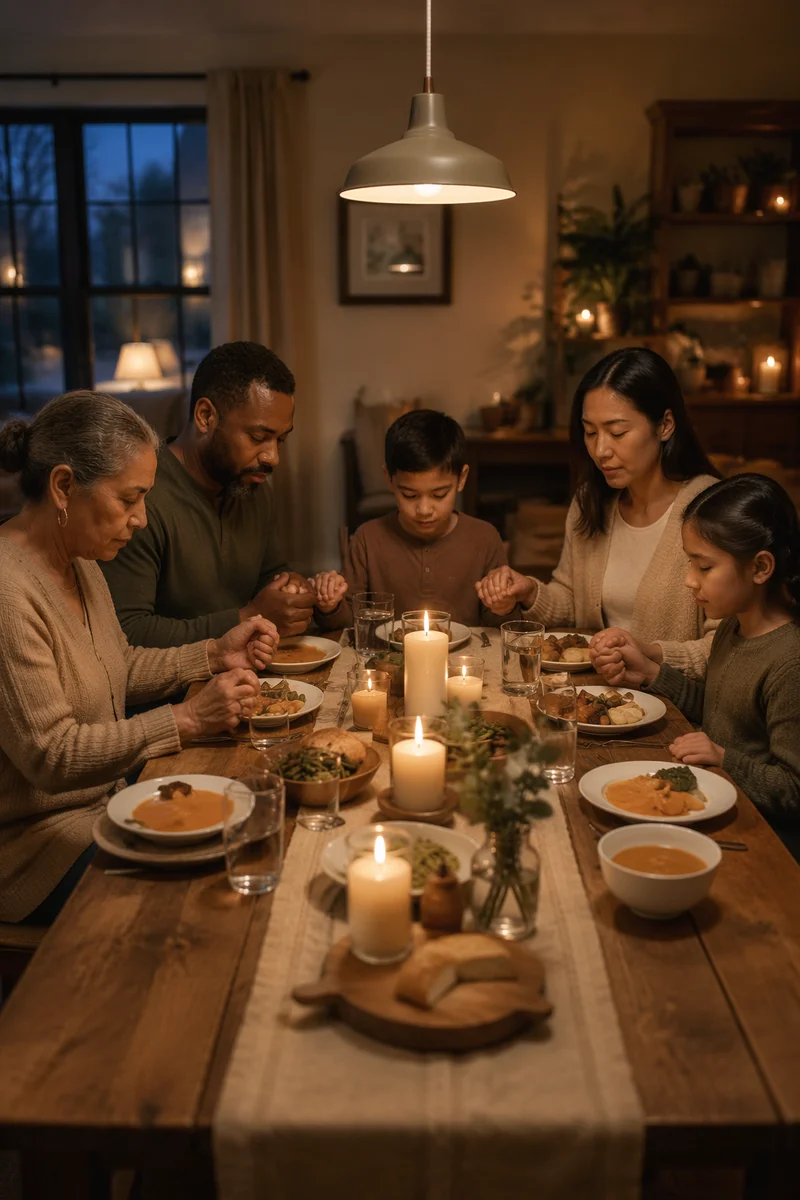 Multigenerational Family Dinner by Candlelight