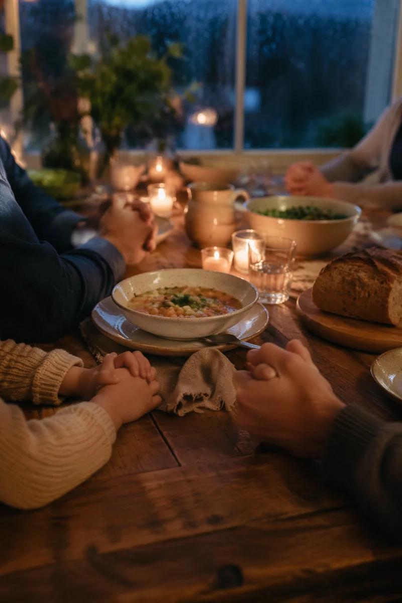 Grateful Family Dinner by Candlelight