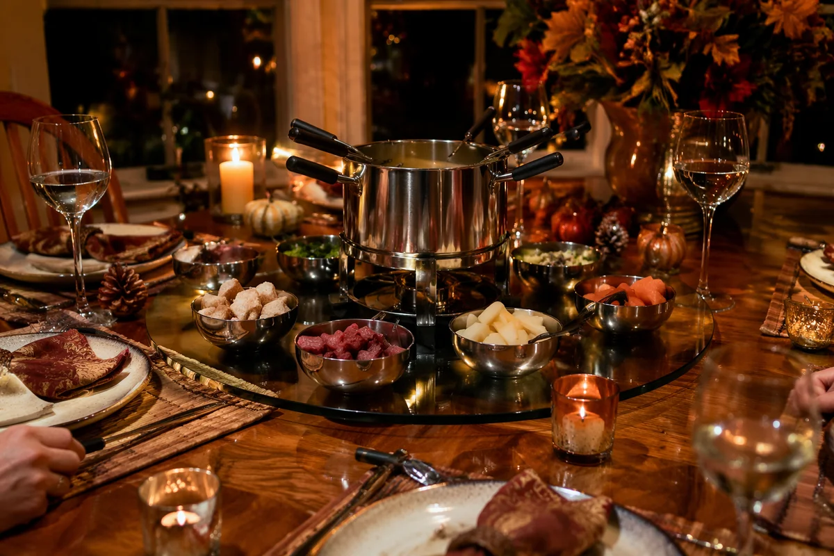 Candlelit Family Gratitude Dinner Table