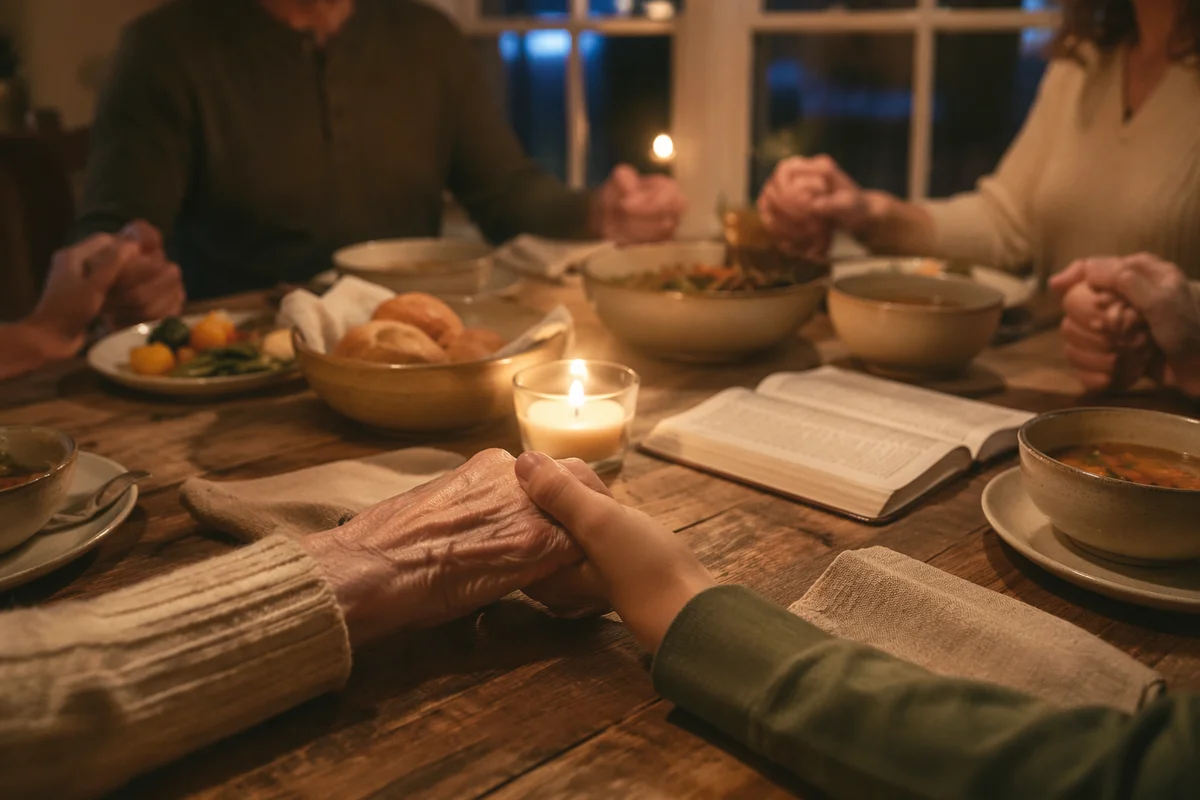 Grateful Family Dinner by Candlelight