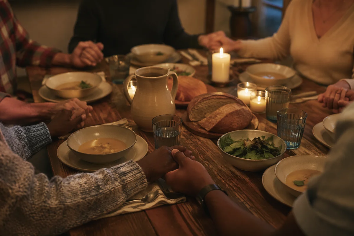 Candlelit Family Gratitude Dinner Prayer