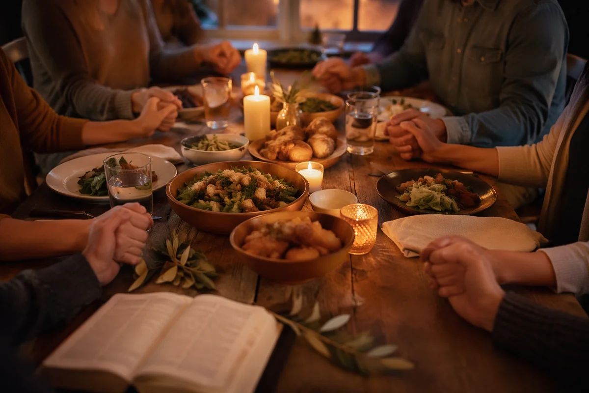 Grateful Family Dinner by Candlelight