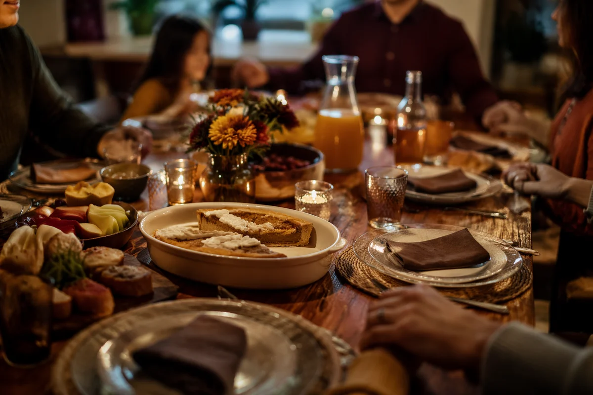 Candlelit Family Dinner Gratitude Moment