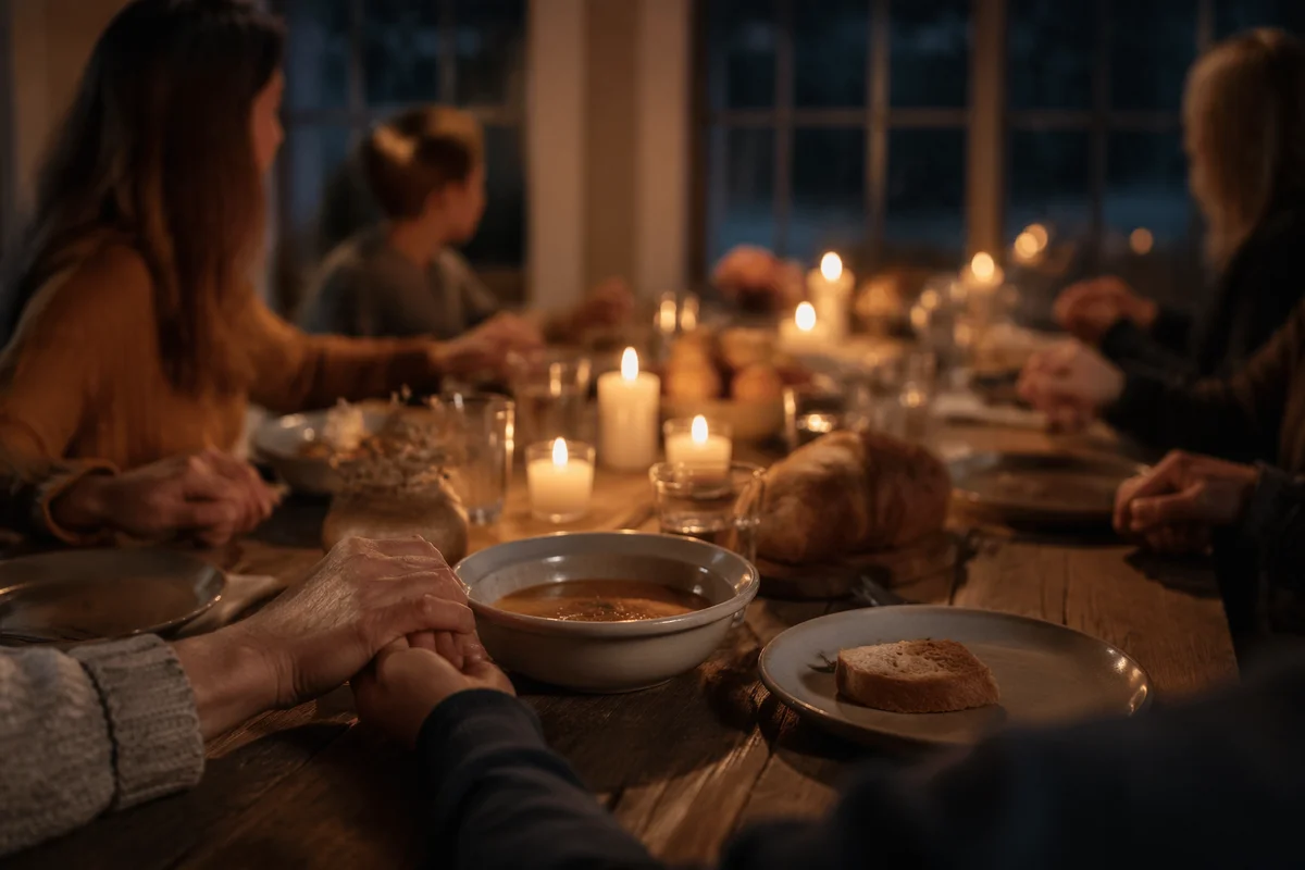Grateful Family Dinner by Candlelight