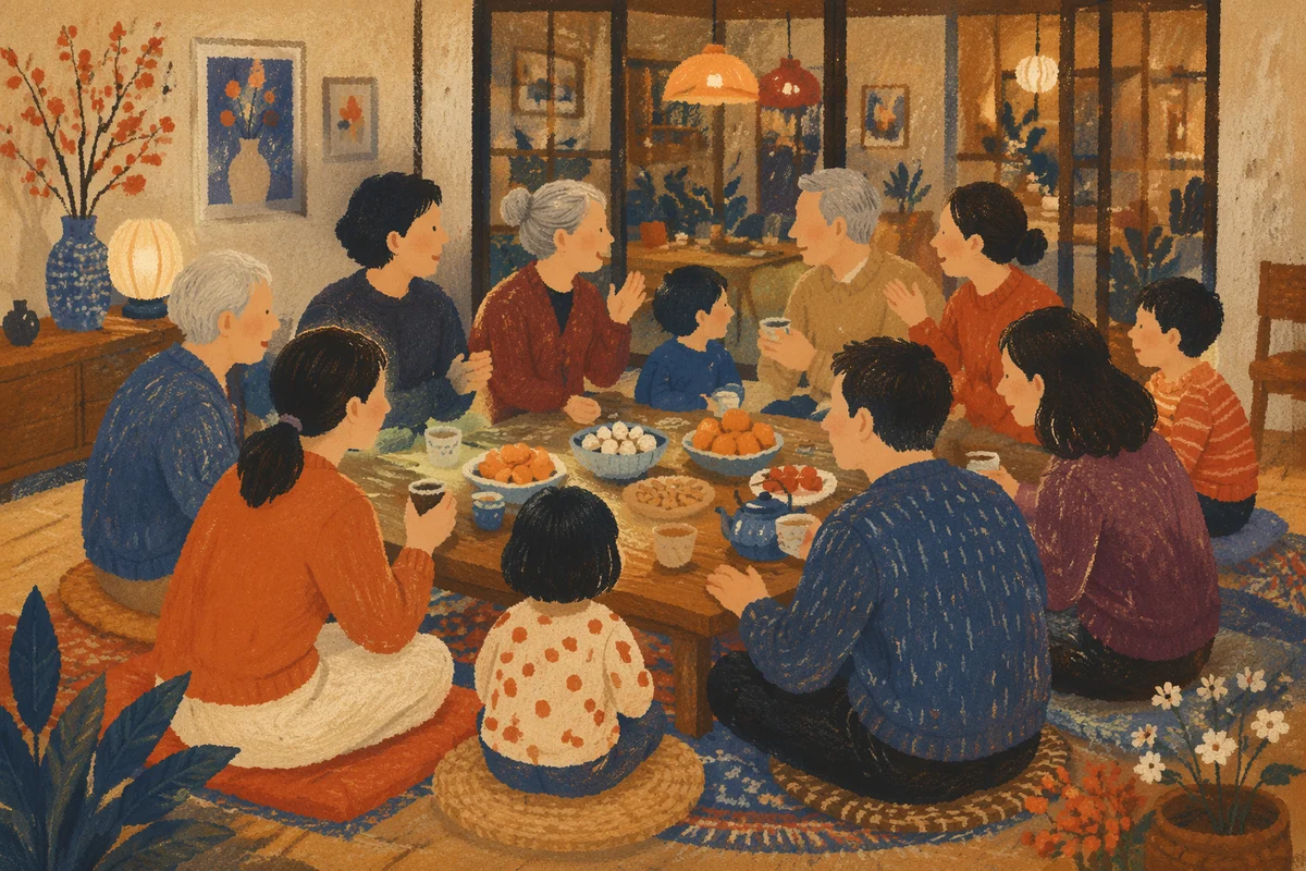 Joyful Multigenerational Family Dinner at Home