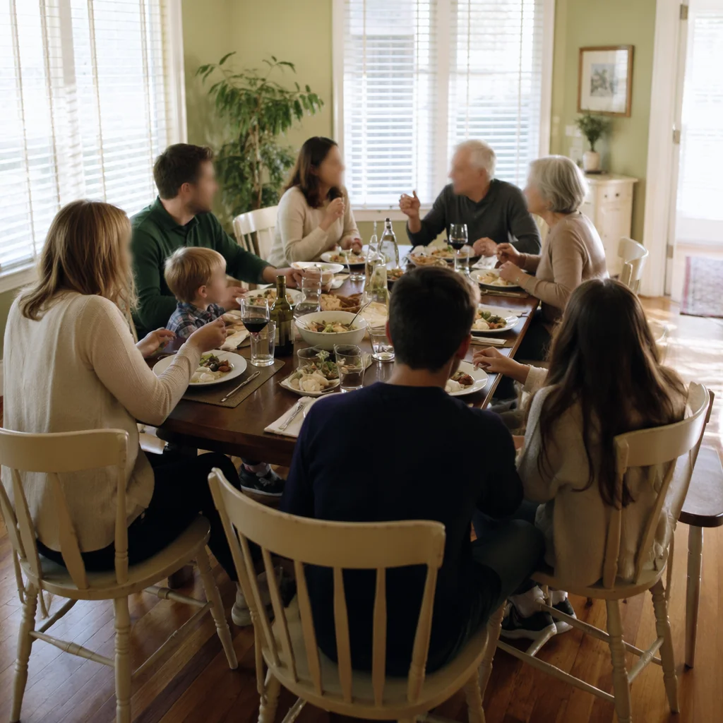 Joyful Multigenerational Family Dinner at Home