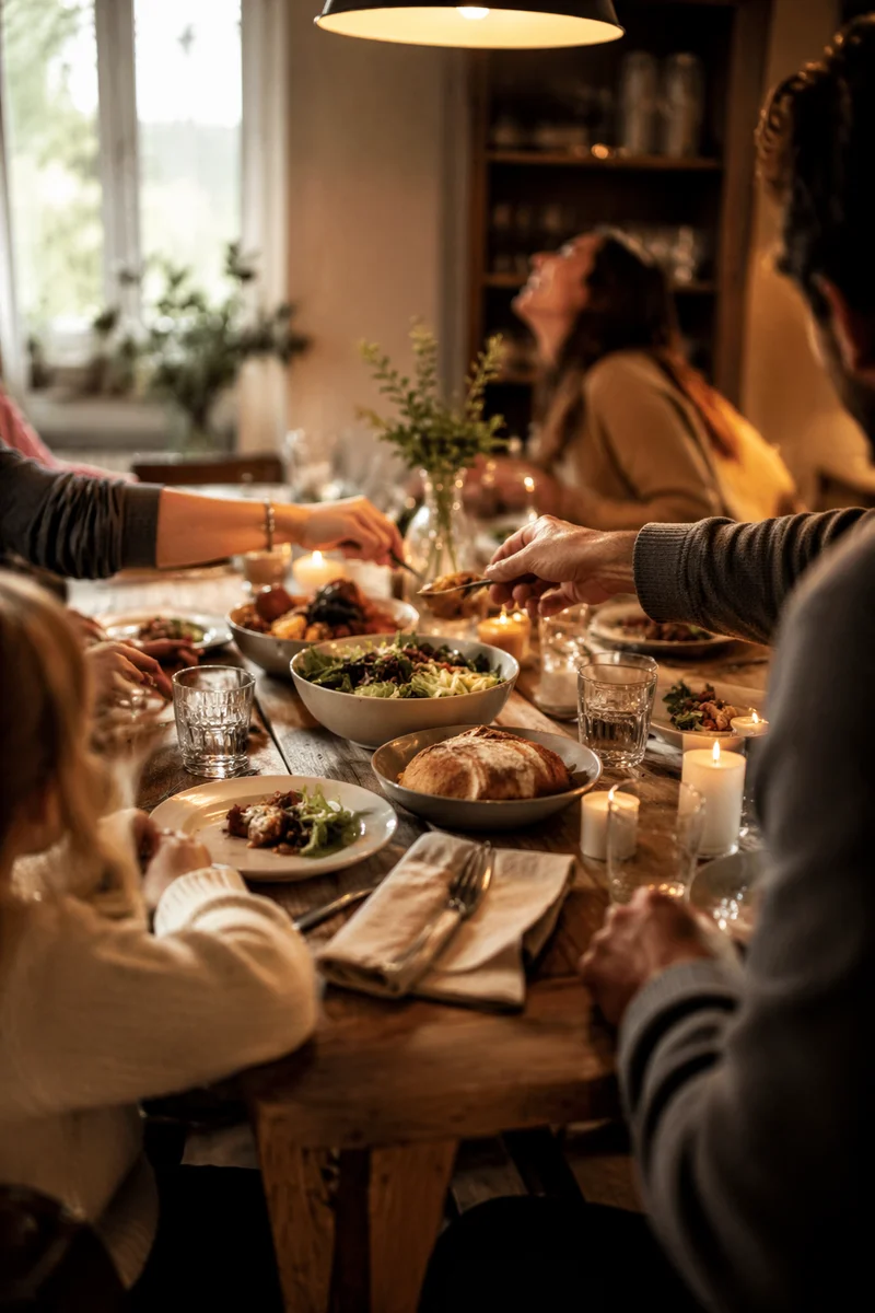 Joyful Family Dinner Table at Home
