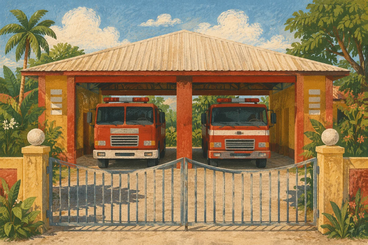 Red Fire Engines at Tropical Station