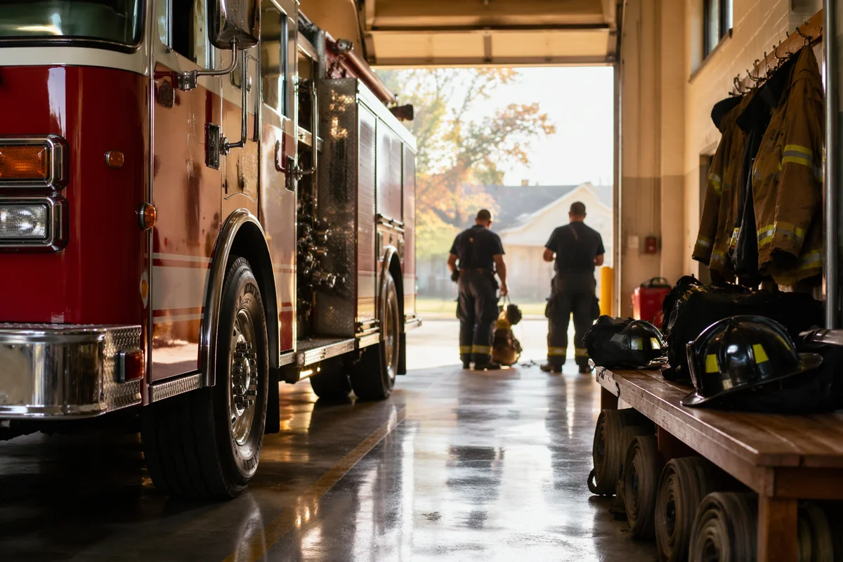 Fire Truck Engine in Station Bay