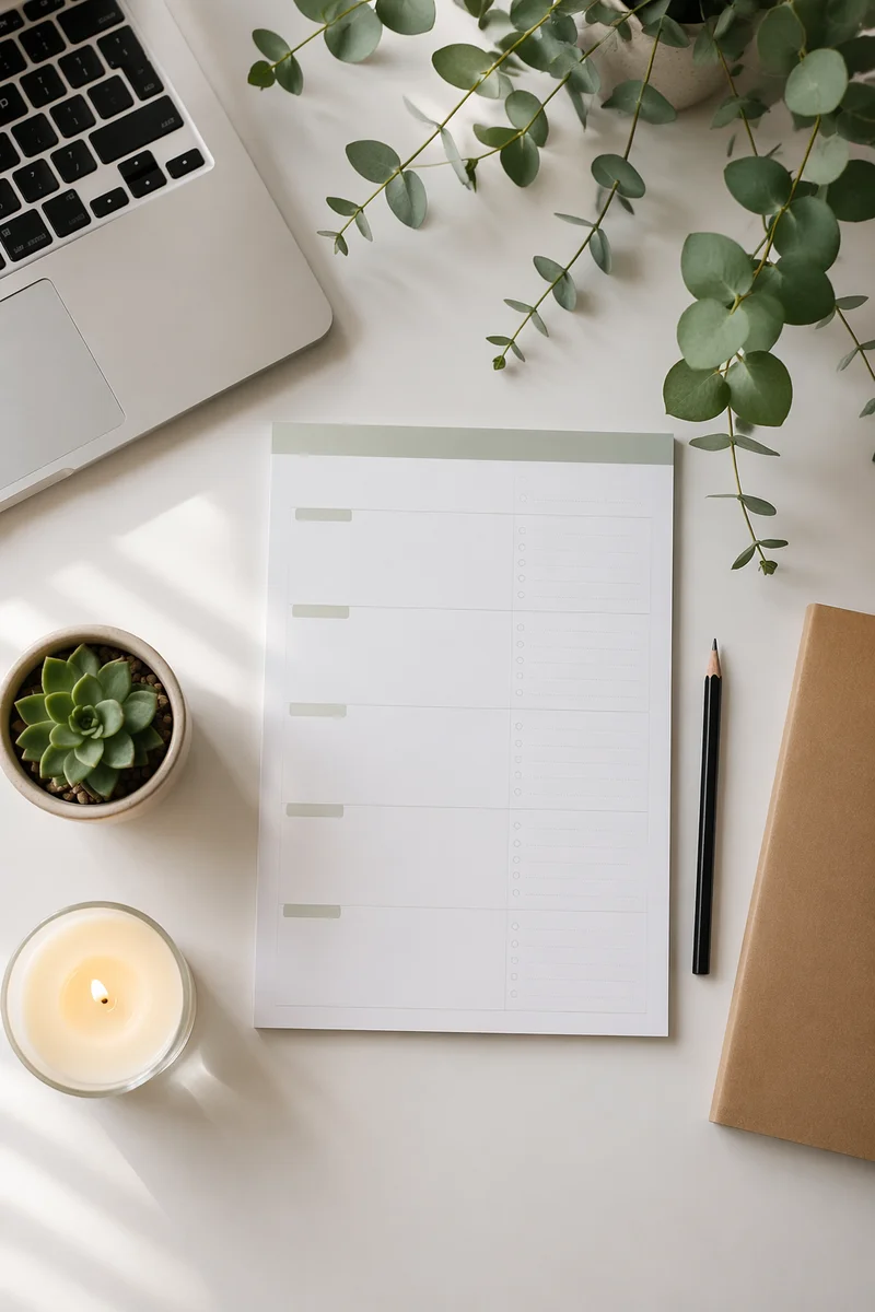 Minimal Desk Flat Lay with Laptop