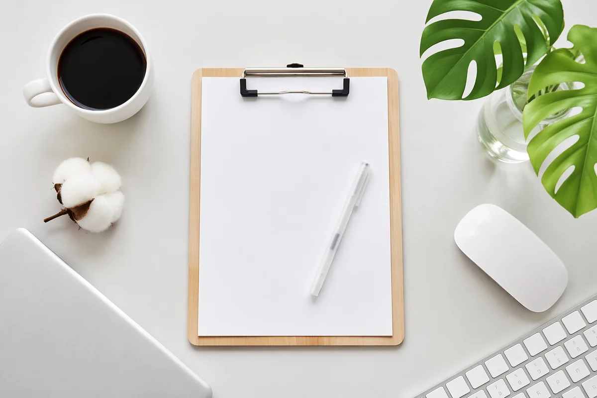 Minimal Home Office Flat Lay Workspace