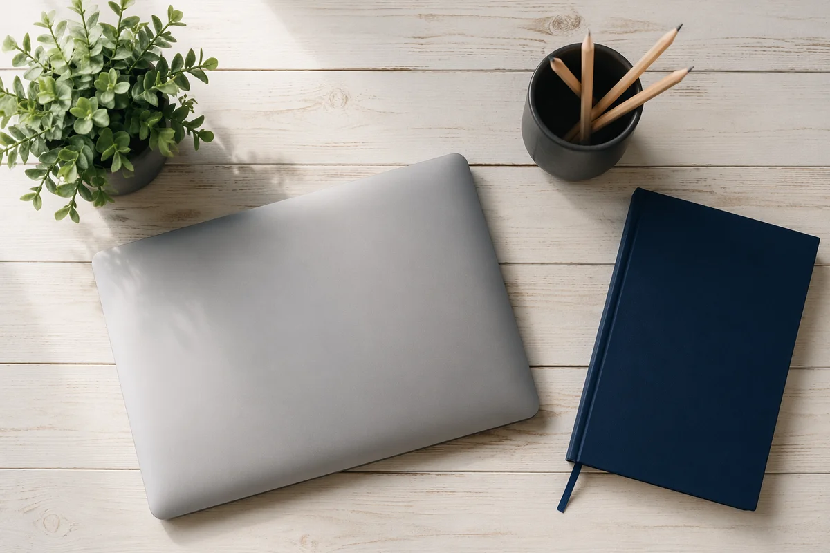Calm Flat Lay Home Office Workspace