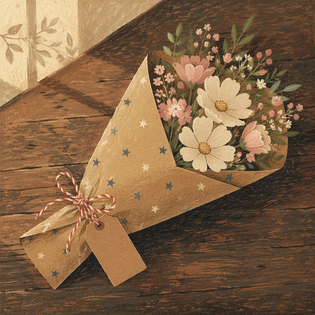 Fresh Cut Flower Bouquet Gift Wrap