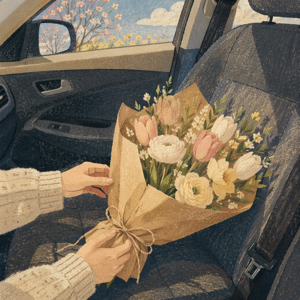 Fresh Spring Bouquet Wrapped in Kraft Paper