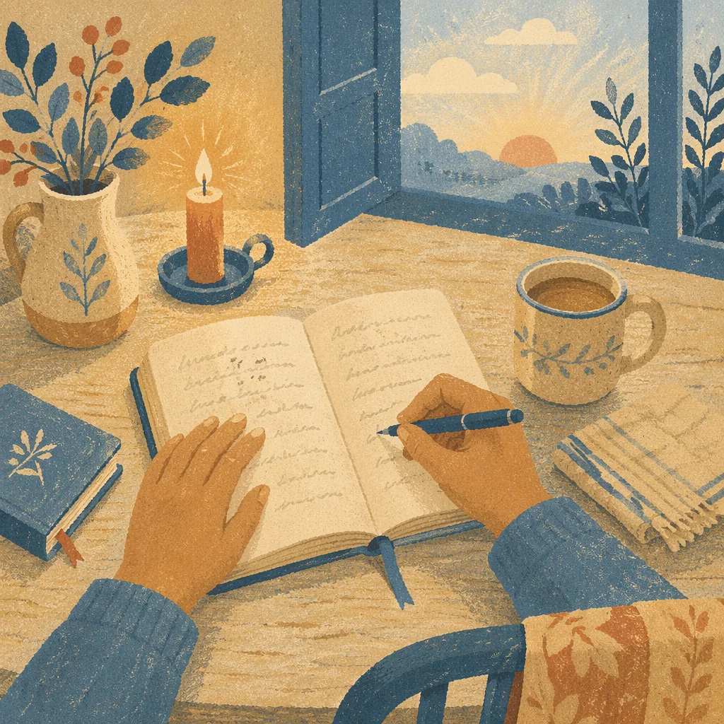 Peaceful Hands Writing in Prayer Journal