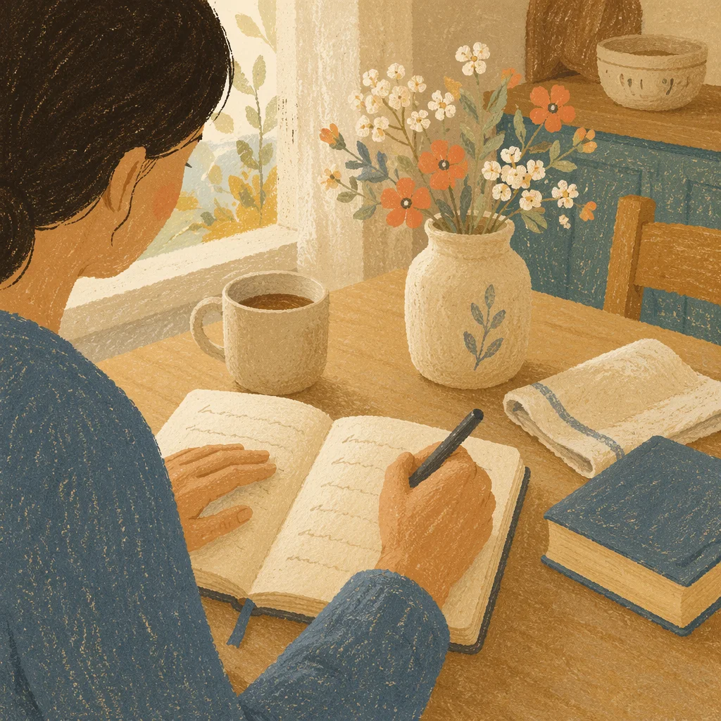 Morning Prayer Journal at Kitchen Table