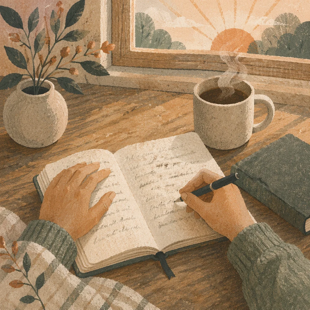 Morning Prayer Journal Writing at Kitchen Table