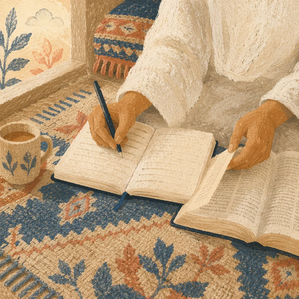 Writing Prayers Beside Open Scripture