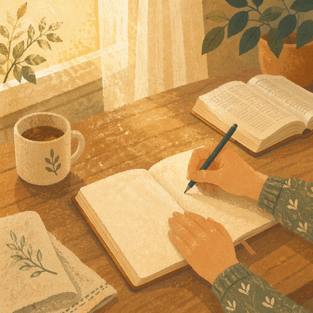 Morning Prayer Journal at Kitchen Table
