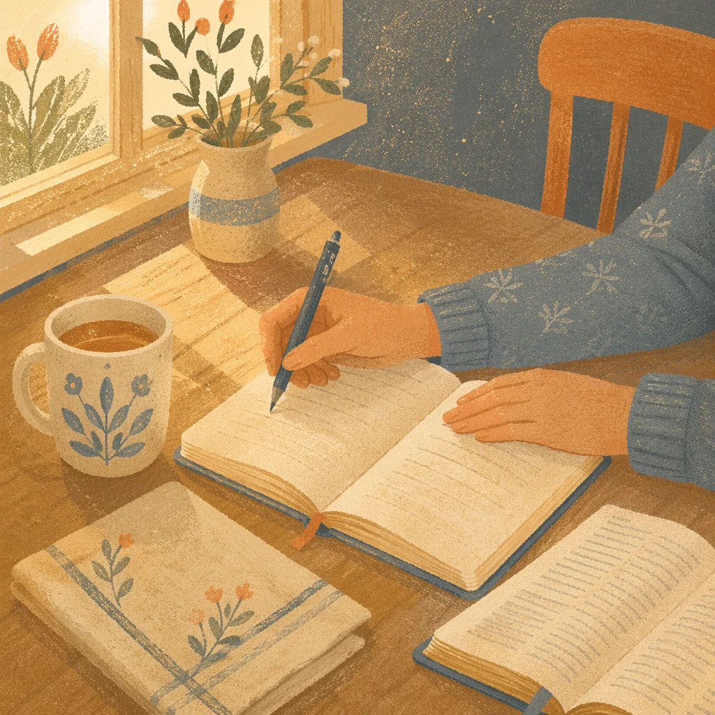 Morning Prayer Journal Writing at Kitchen Table