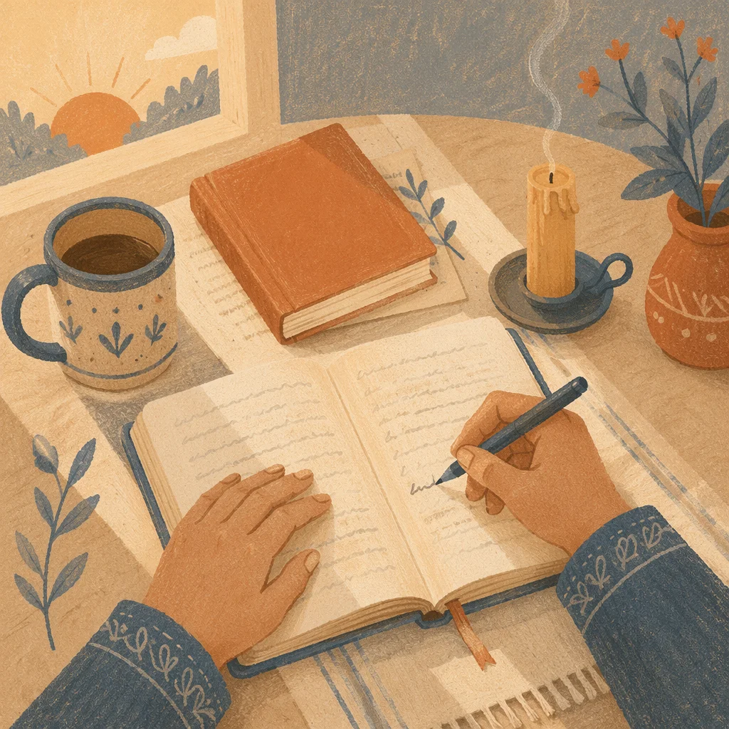 Morning Hands Writing in Prayer Journal
