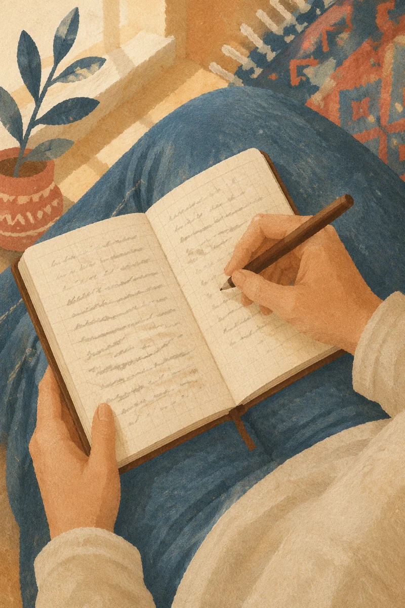Hands Writing in a Quiet Prayer Journal