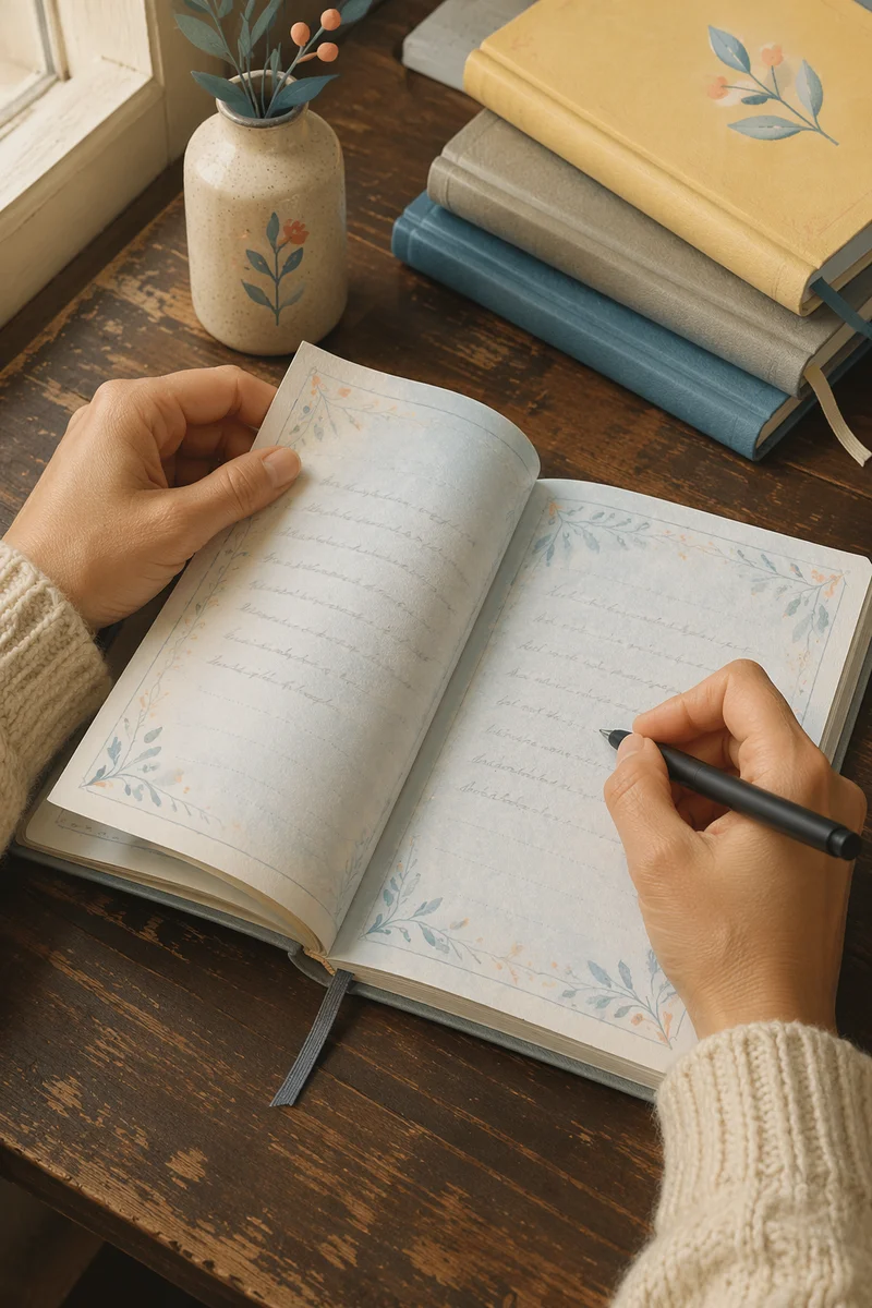 Hands Writing in a Prayer Journal