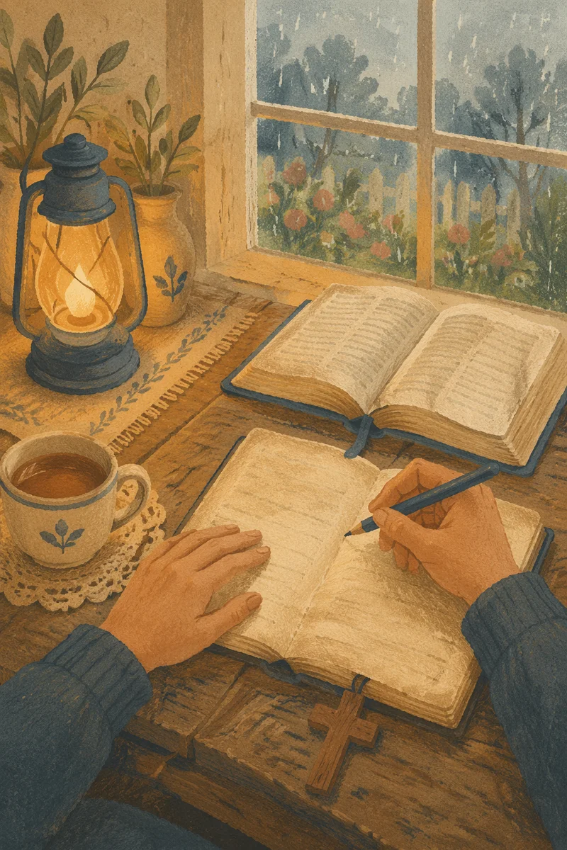 Morning Prayer Journal Writing by Window