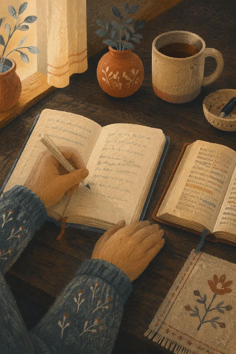 Quiet Hands Writing in Prayer Journal