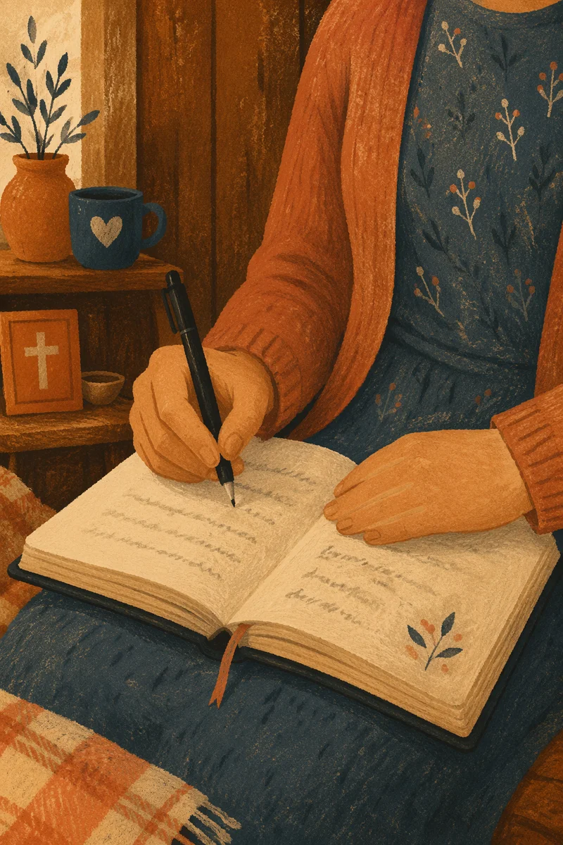 Warm Hands Writing in Prayer Journal