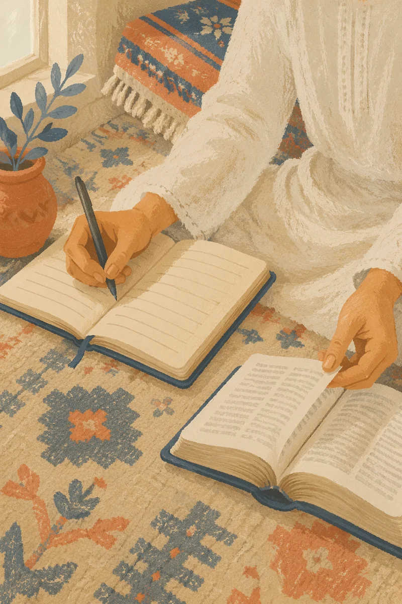 Hands Writing in a Prayer Journal