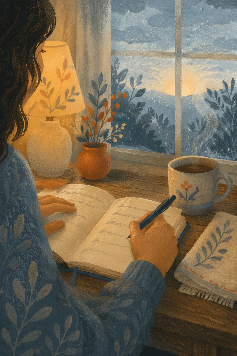 Morning Prayer Journal at Kitchen Table