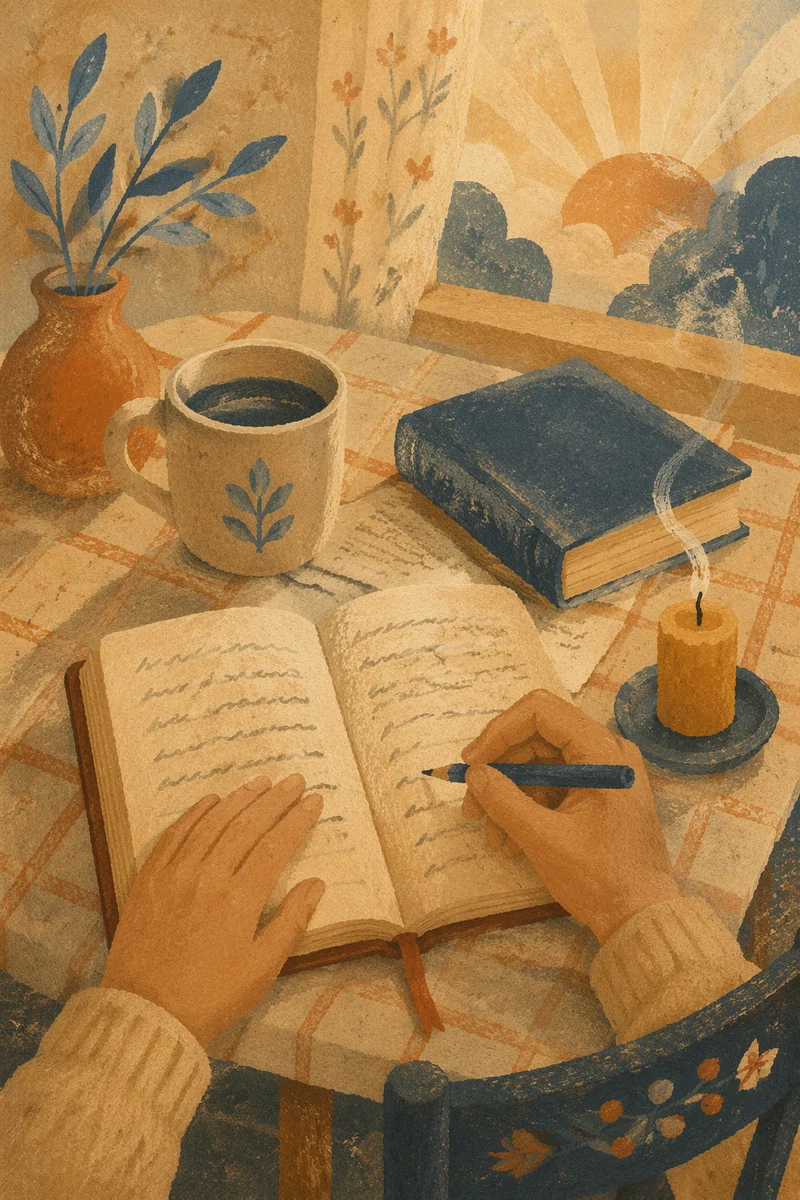 Morning Hands Writing in Prayer Journal