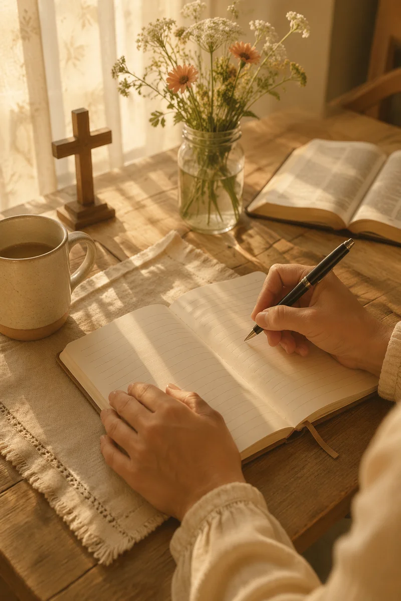 Morning Prayer Journal Writing at Kitchen Table