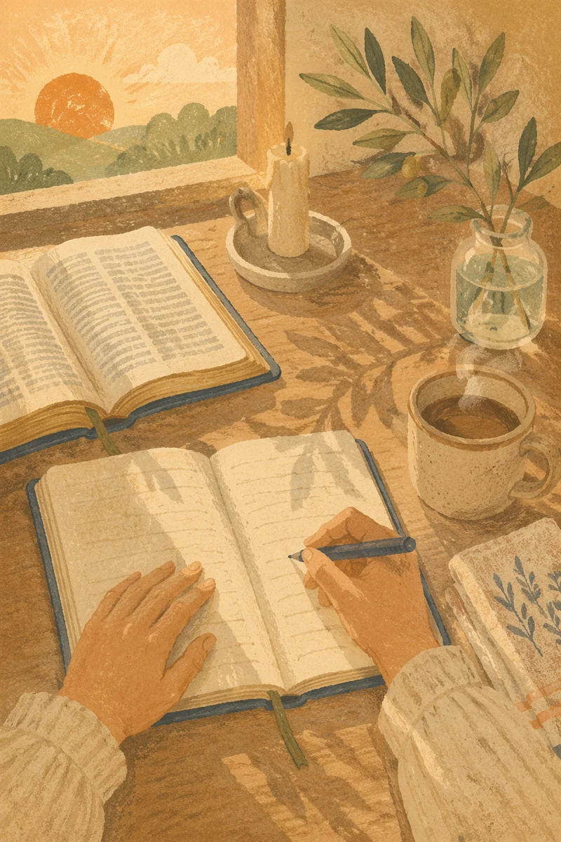 Morning Prayer Journal at Kitchen Table