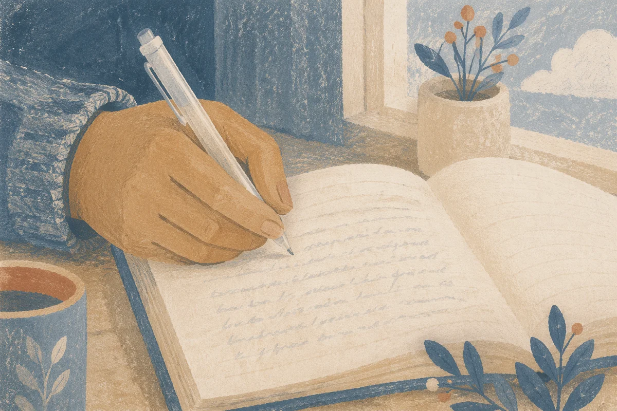 Hand Writing in a Prayer Journal