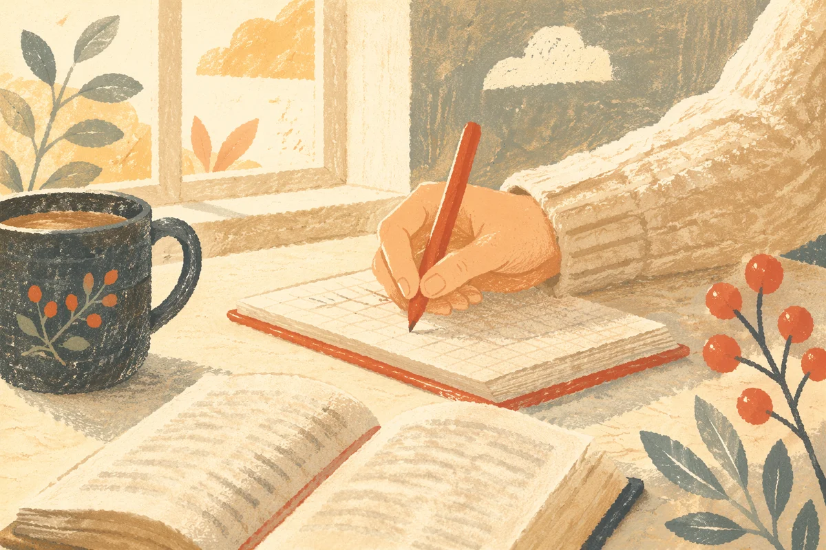 Quiet Prayer Journal Writing in Morning Light