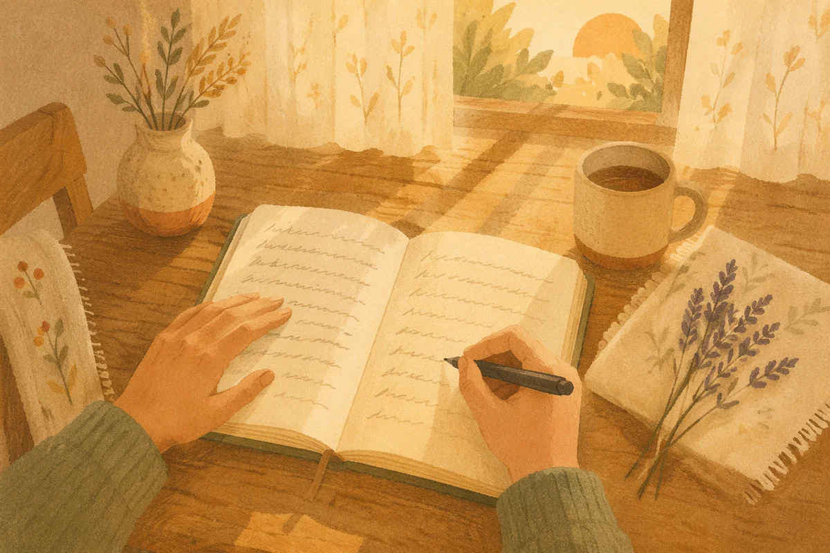 Morning Prayer Journal Writing at Kitchen Table
