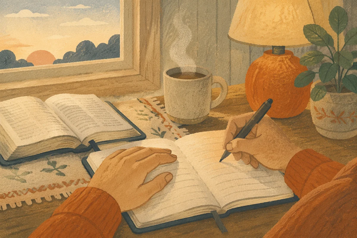 Morning Prayer Journal Writing at Kitchen Table