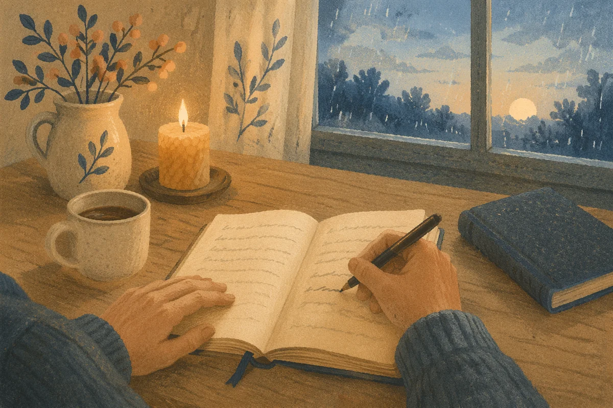 Morning Prayer Journal at Kitchen Table