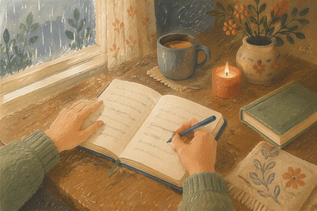 Hands Writing in a Prayer Journal