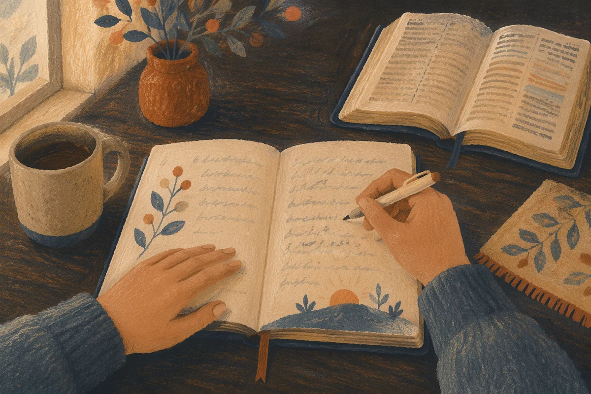 Quiet Hands Writing in Prayer Journal