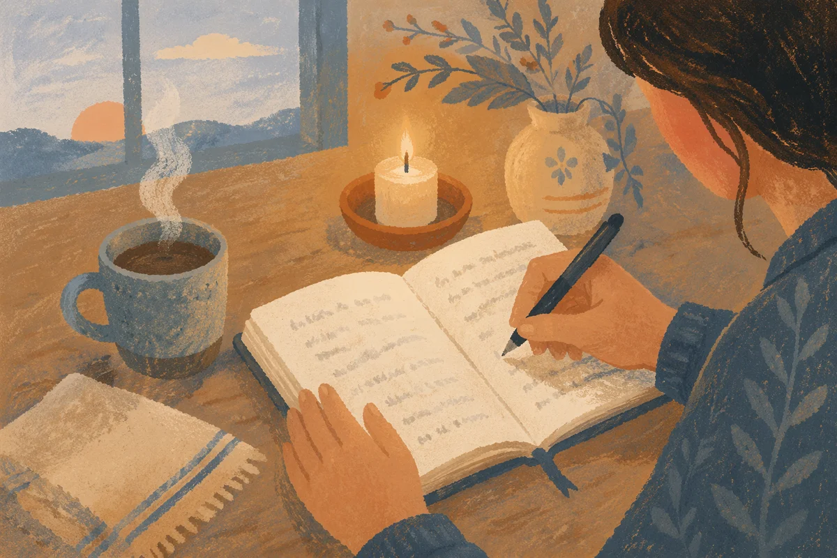 Morning Prayer Journal at Kitchen Table