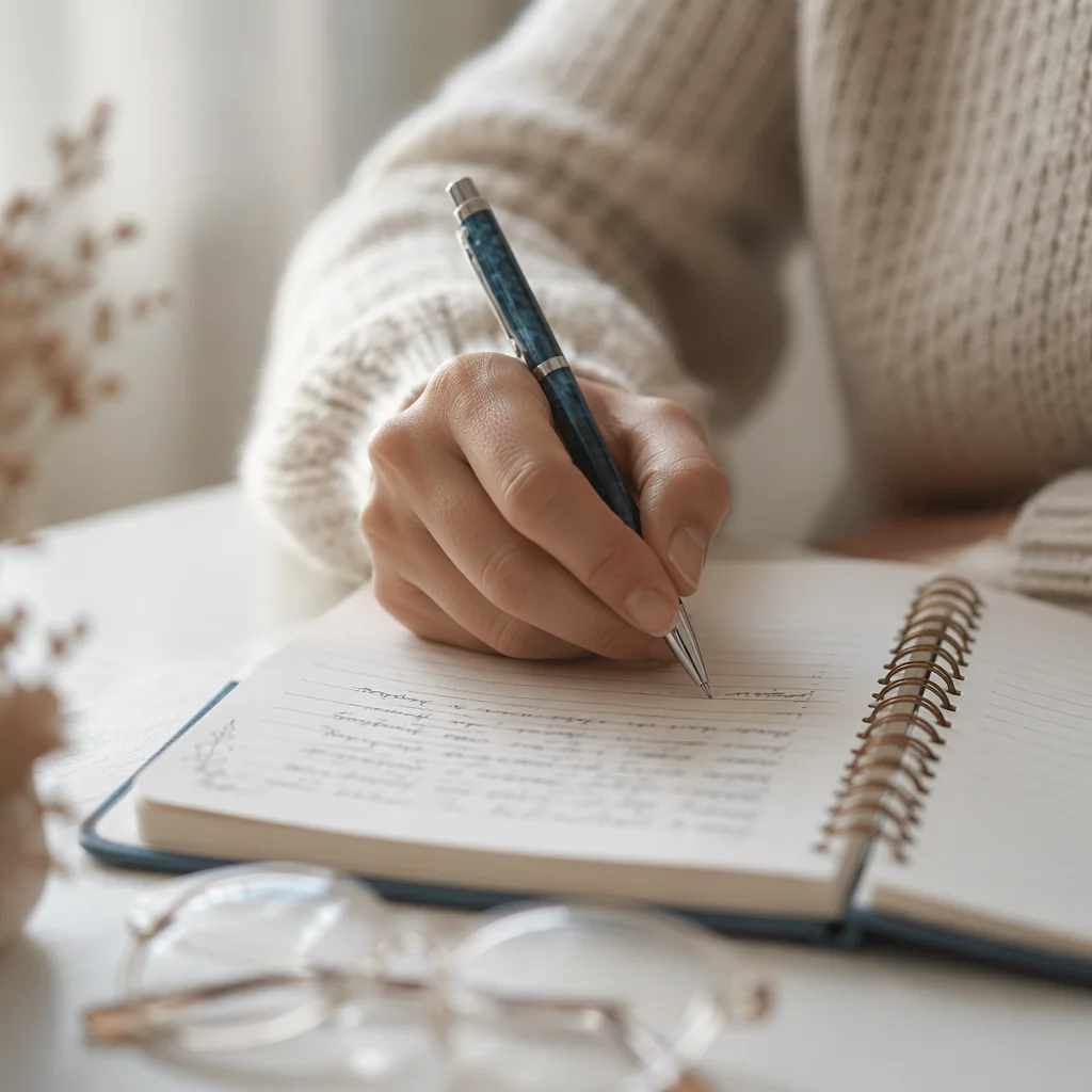 Hand Writing in a Prayer Journal