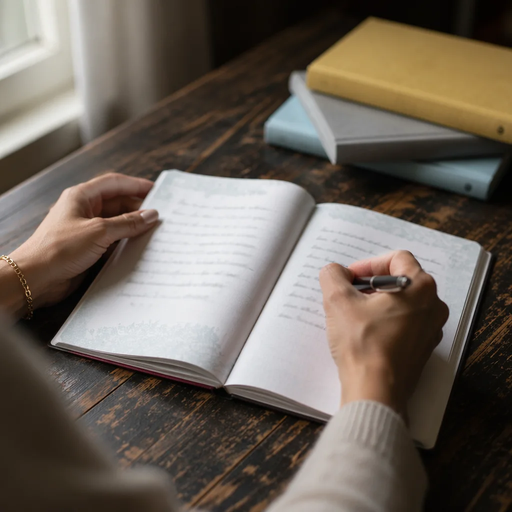 Hands Writing in Prayer Journal