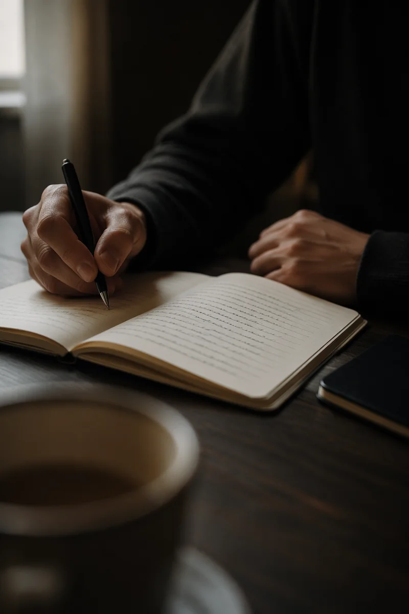 Hands Writing in a Prayer Journal