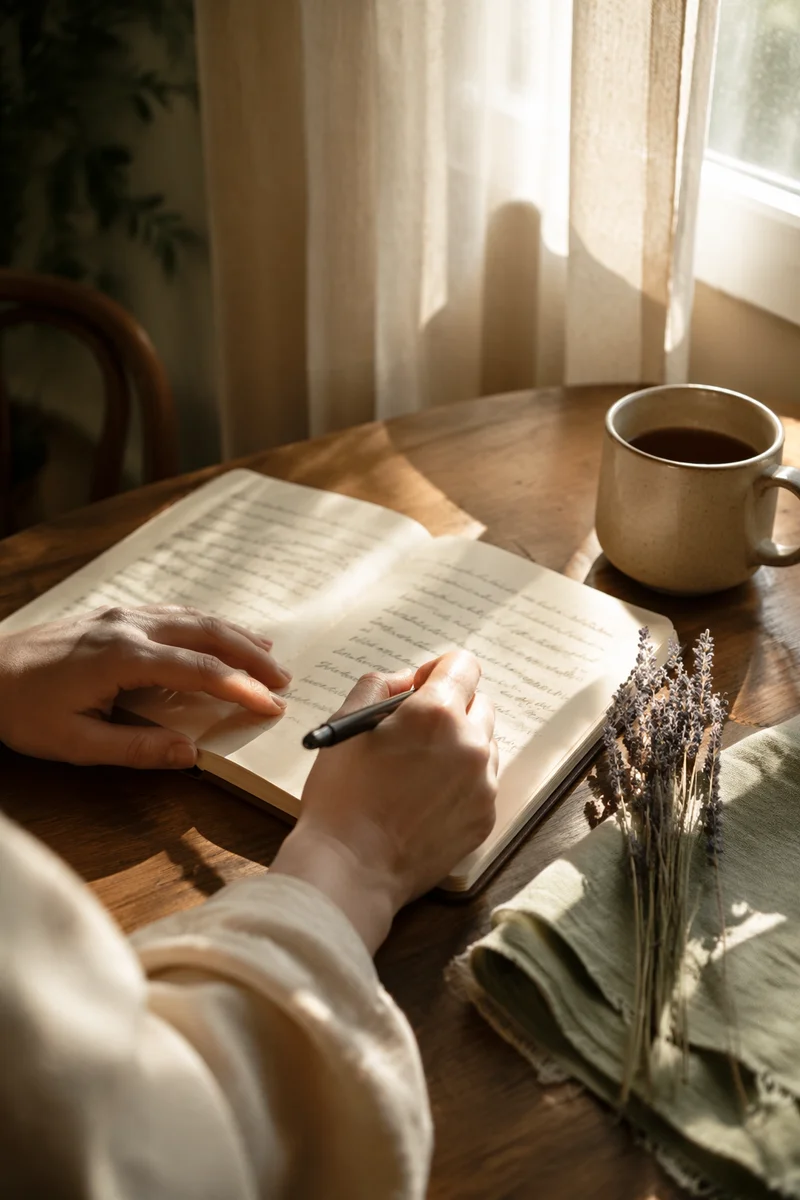 Morning Prayer Journal Writing at Kitchen Table